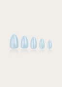 Glacier Blue, Medium Almond, press on nails