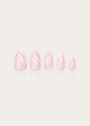 Milky Swirl, Medium Almond, press on nails