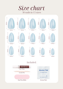 Glacier Blue, Medium Almond, press on nails