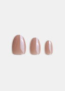 Glazed Latte, Short Almond, press on nails